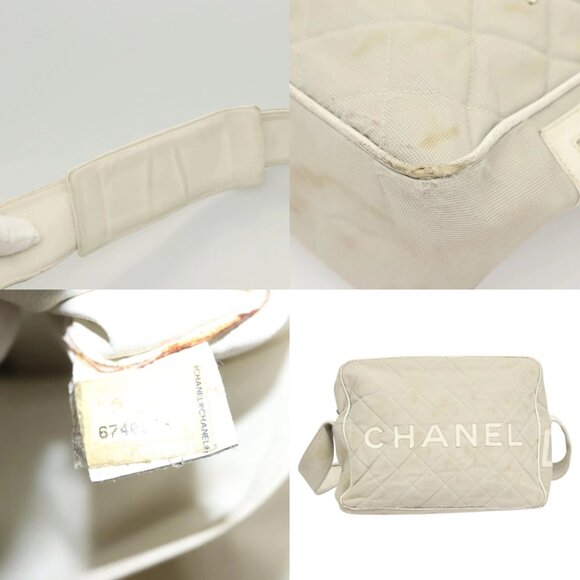 CHANEL Shoulder Bag Canvas Gray Silver CC Auth mr1301 - Picture 14 of 14